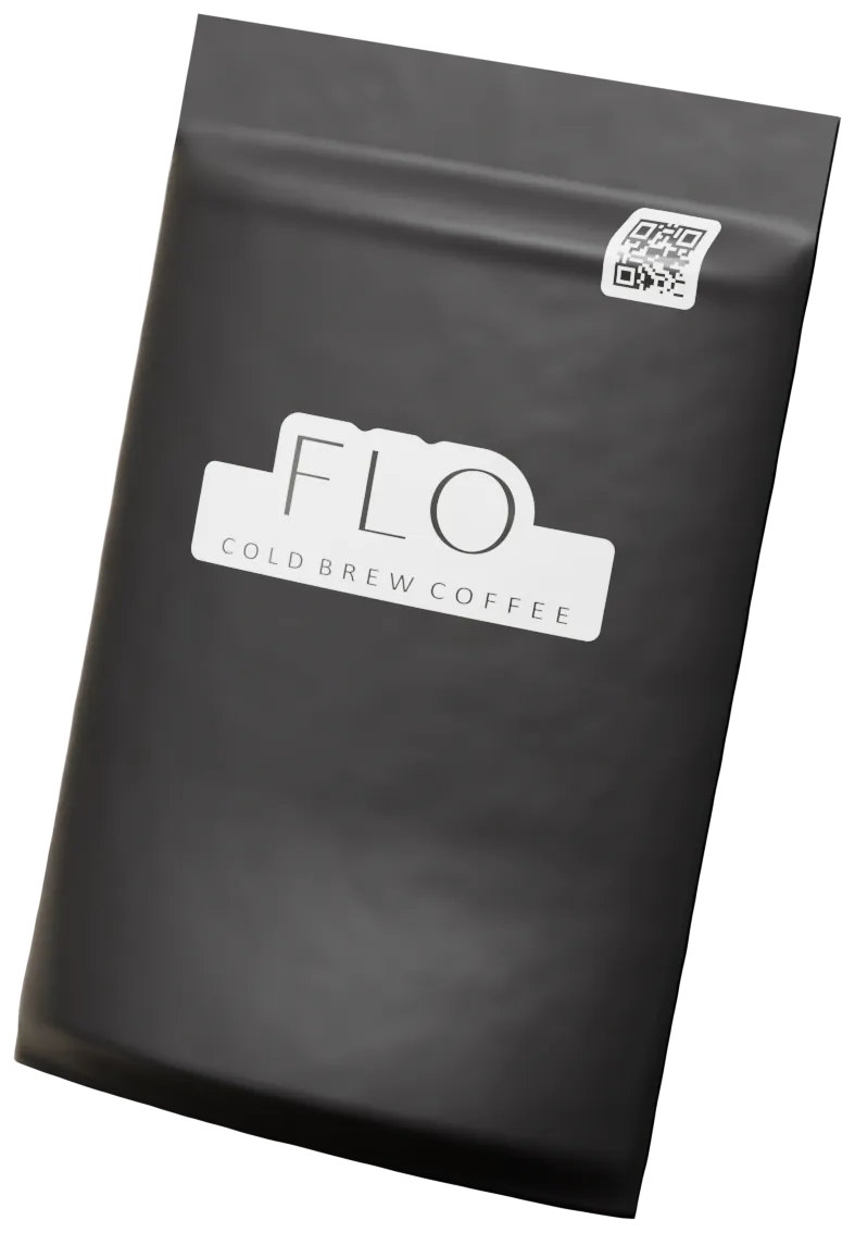A 500 g bag of FLO coffee beans