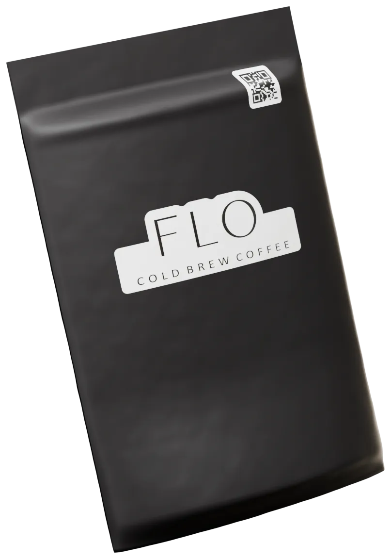 A 250 g bag of FLO coffee beans
